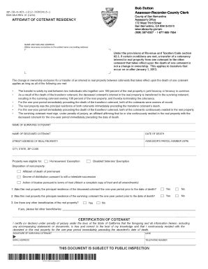 Fillable Online BOE 58 AH Cal Assessor E Forms Fax Email Print