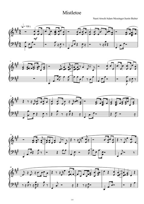 Mistletoe Arr Justin Bieber By Justin Bieber Sheet Music For Piano Solo At Sheet Music Direct