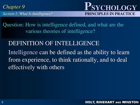 Chapter 9 Intelligence Section 1 What Is Intelligence Ppt Download