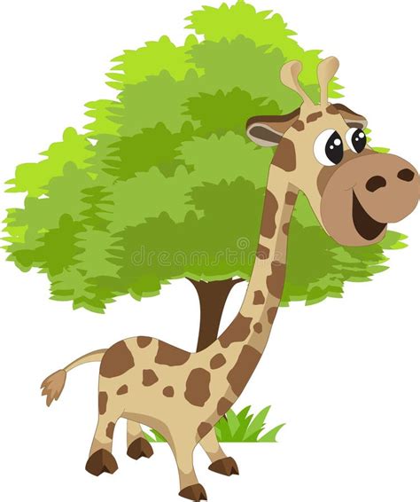 Giraffe And A Tree Stock Vector Illustration Of Branches