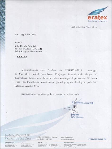 Contoh Surat Kunjungan Kerja Bem Ke Bem Yang Dituju Surat Lamaran