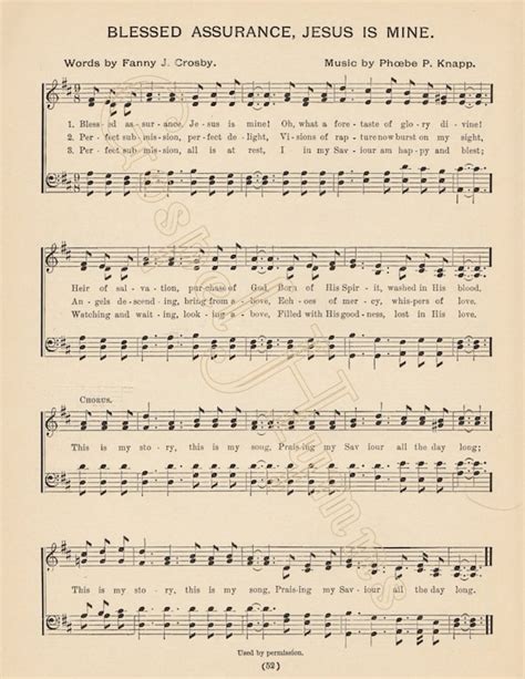 Blessed Assurance hymn print