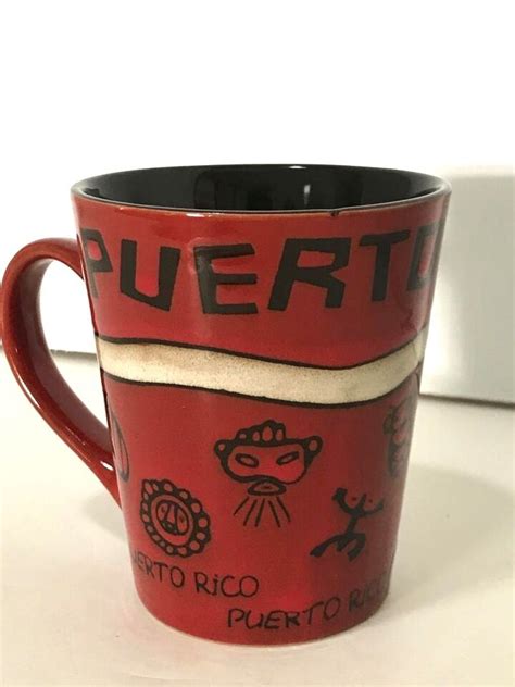 Puerto Rico Ceramic Coqui Taino Coffee Mugs Cup Oz Or Oz Fine