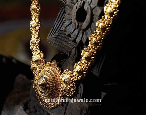 Gold Long Necklace From Tanishq South India Jewels