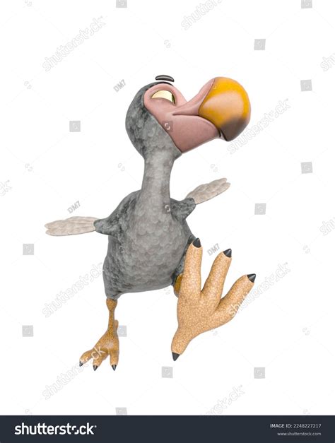 Dodo Cartoon Walking Around Front View Stock Illustration 2248227217