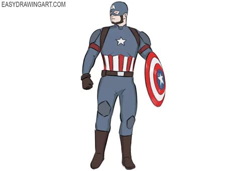 How To Draw Captain America Easy Drawing Art