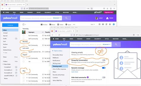 How To Disable Grouping Messages By Dates In Yahoo