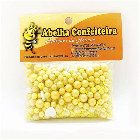 Confeito Sprinkles Amarelo G Abelha Confeiteira Rizzo Loja De