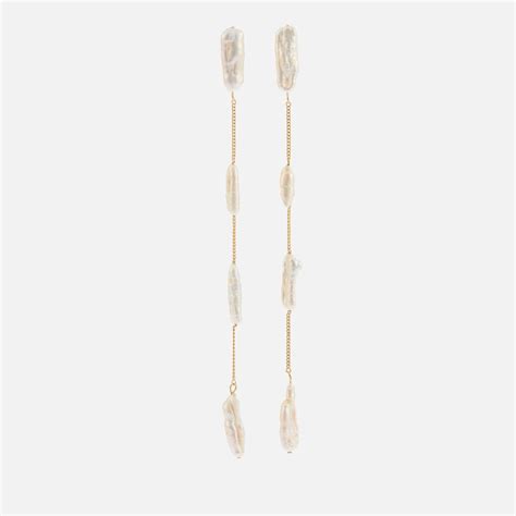 Cult Gaia Amun Gold Tone Pearl Drop Earrings Coggles