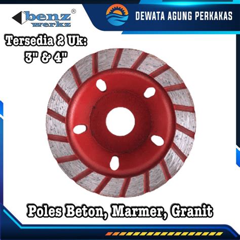 Jual Mata Gerinda Poles Beton Inch Inch Diamond Cup Wheel Turbo