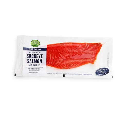 Open Nature Skin On Wild Caught Alaskan Sockeye Salmon Fillet 1 5 Lb