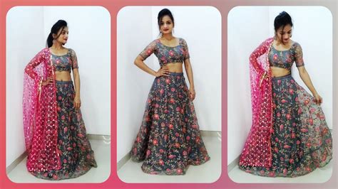 Crop Top Lehenga Cutting Stitching Umbrella Skirt Cutting