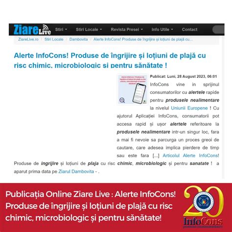 Publica Ia Online Ziare Live Alerte Infocons Produse De Ngrijire I