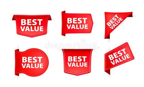 Red Ribbon With Text Best Value Banner Ribbon Label Best Value Stock