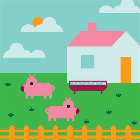 Two Pigs in the Farm 12259419 Vector Art at Vecteezy