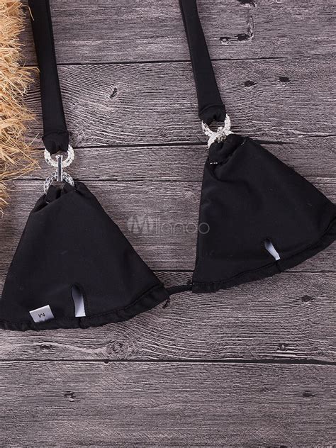 Maillot de bain femme bikini Détails en métal à faible hauteur