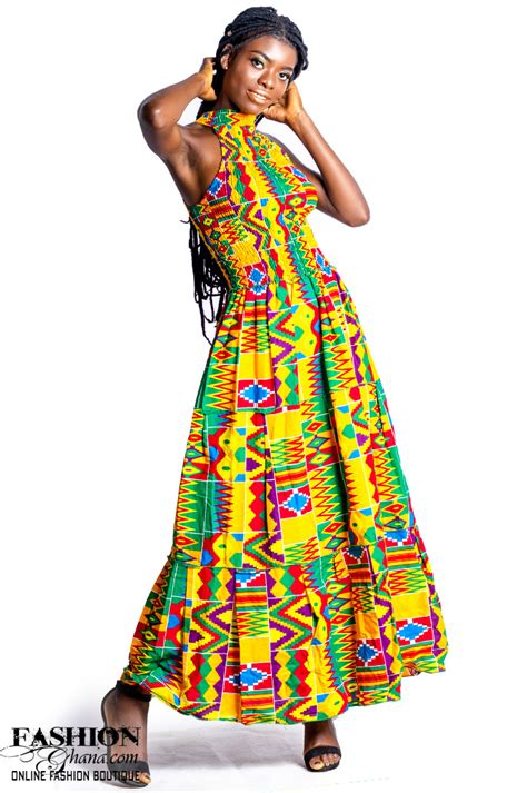 Fashionghana African Print Halter Neck Maxi Dress Accra Fashion Week