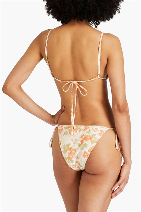 Peony Swimwear Floral Print Stretch Econyl Bikini Briefs The Outnet