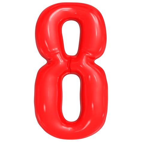 Number 8 Red Balloon 3d 42069364 Png