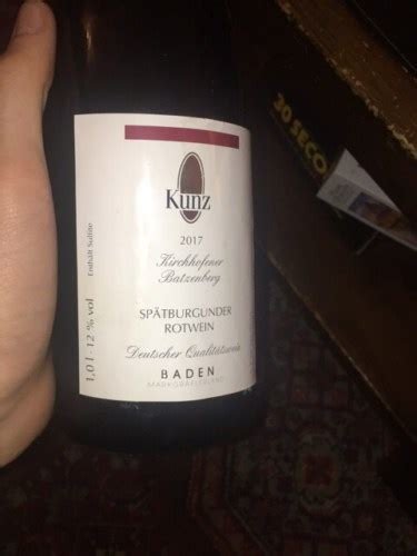 Kunz Kirchhofener Batzenberg Spätburgunder Vivino