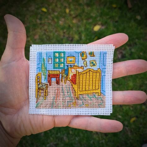 Modern Cross Stitch Pattern Tiny Van Gogh S Bedroom Etsy