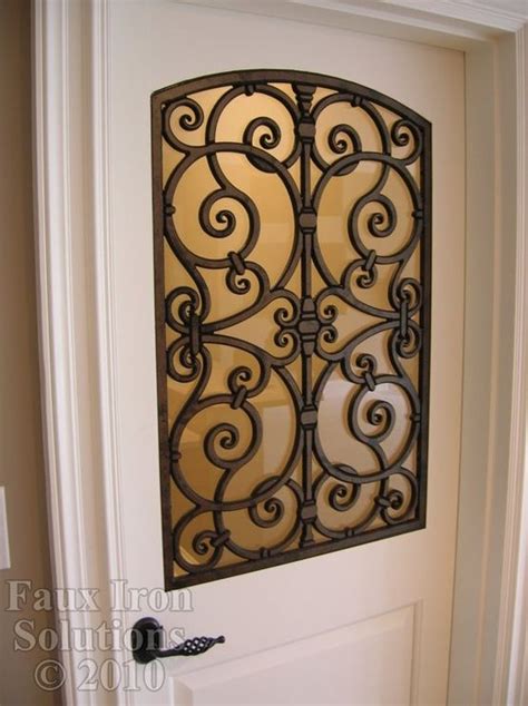 Faux Wrought Iron Door Insert For The Home In 2019 Wrought Iron Doors Iron Doors Wrought