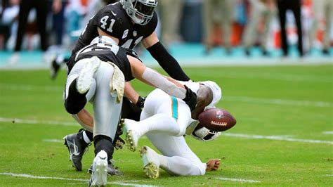 Raiders 2023 Week 11 Highlights Vs Dolphins Tua Tagovailoa Fumbles After Luke Masterson