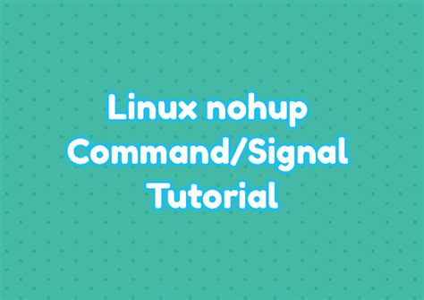 Linux nohup Command/Signal Tutorial – LinuxTect