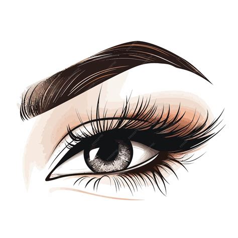 Un Dibujo De Un Ojo De Mujer Con Pestañas Largas Vector Premium