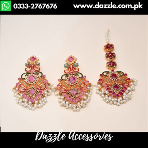 Nav Ratan Mehndi Bindia With Earrings Dazzle Accessories