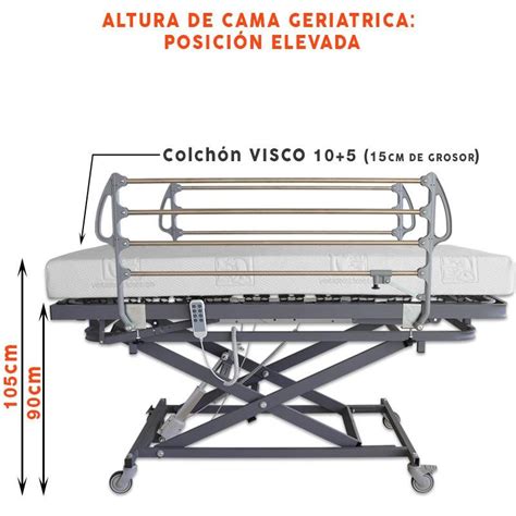 Cama Articulada Geri Trica De Hospital Con Carro Elevador