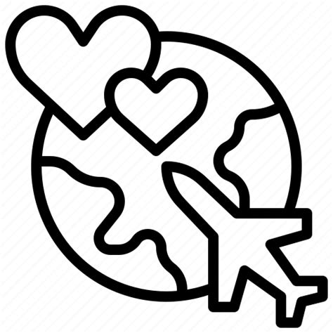 Honeymoon Travel Love And Romance Trip Heart Icon Download On