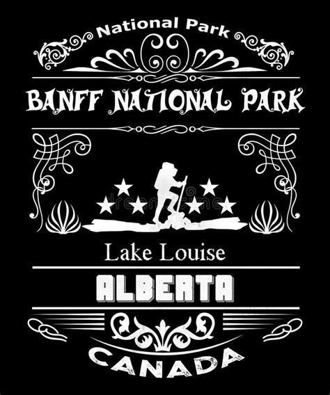 Banff National Park Logo Badge On White Background Vector Illustration