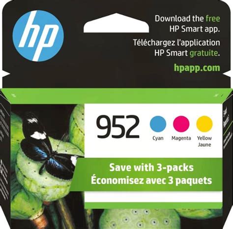 Hp 952 Combo Pack 3 Pack Ink Cartridges Yellow Cyan Magenta N9k27an140 Best Buy