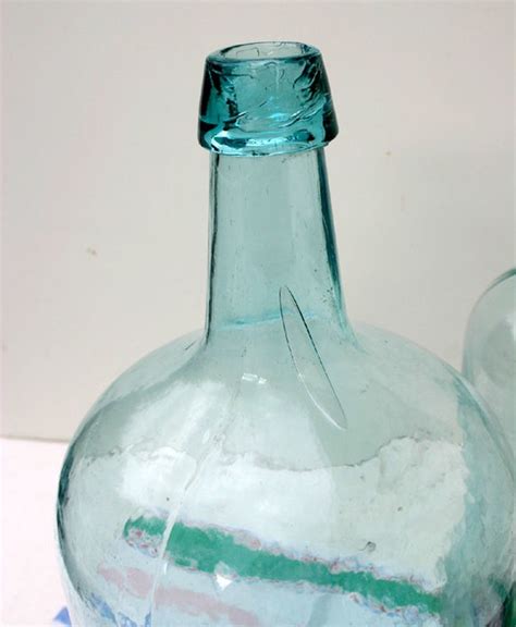 Large Vintage Aqua Glass Bottle Blue Green Demijohn Bottle