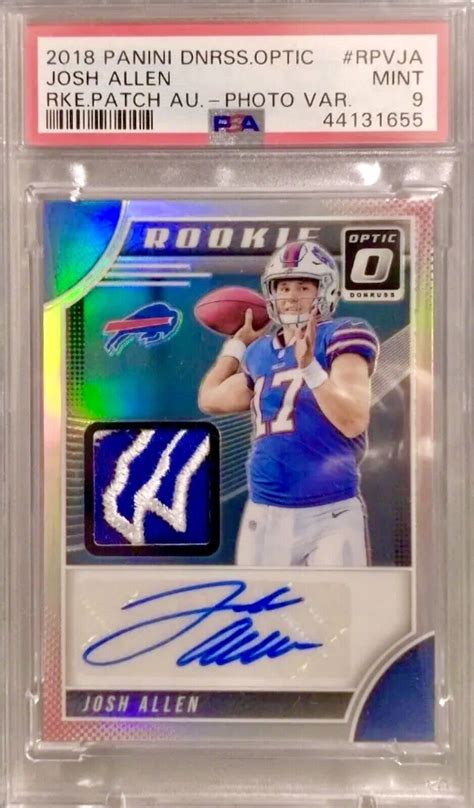 15 PSA 9 RPA Josh Allen 2018 Optic Rookie Patch Auto Prizm Team Logo