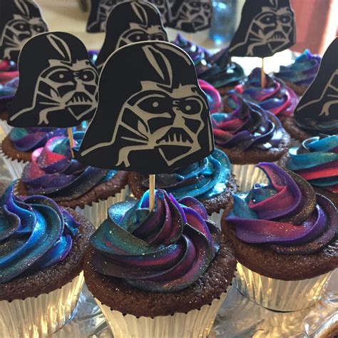 Star Wars Darth Vader Galaxy Cupcakes | Star wars birthday cake, Star ...