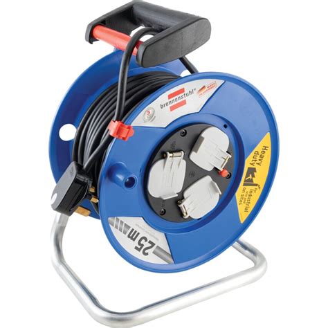 Brennenstuhl 25m Heavy Duty Cable Reel 13a 3 Outlets