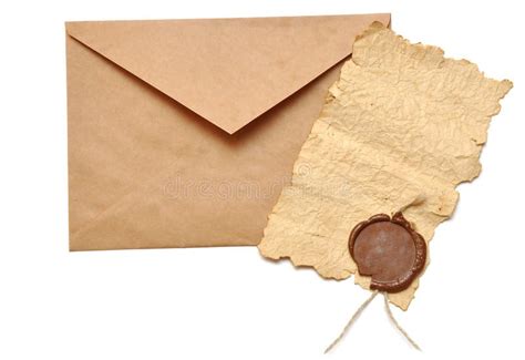 Vintage Postal Set Envelope Paper And Wax Seals Stock Photo Image