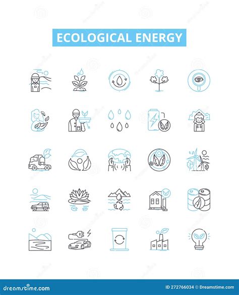 Ecological Energy Vector Line Icons Set Eco Energy Sustainable Energy