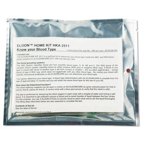 Eldoncard Blood Typing Kit Chinook Medical Gear