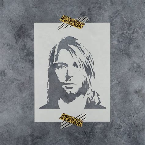 Kurt Cobain Stencil Mylar Kurt Kobain Stencil Large Kurt Kobain