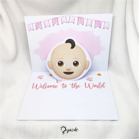 Jual Kartu Ucapan Kelahiran Bayi Perempuan Pop Up D Greeting Gift Card