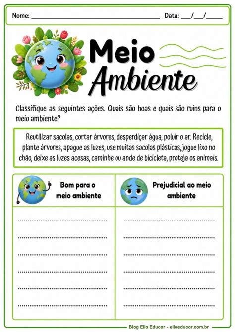 Ef03ci07 Atividades 3 Ano - Atividades sobre Meio Ambiente 3° ano: PDF gratuito alinhado à BNCC
