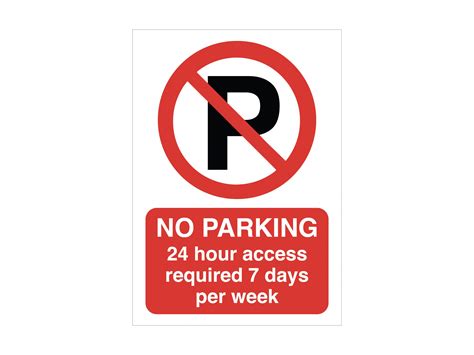 parking  hour access required  days p sign portrait imprint