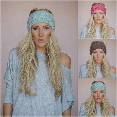 Solid Wide Knitting Woolen Headband Winter Warm Ear Crochet Turban Hair