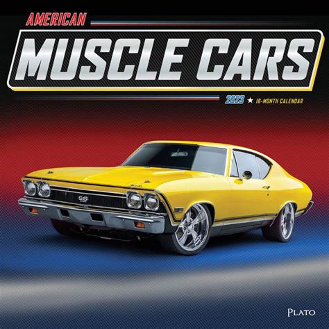 American Muscle Cars OFFICIAL 2023 Square Wall Calendar Plato Calendars