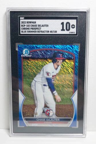 Bowman Chrome Prospects Chase Delauter Blue Shimmer Refractor