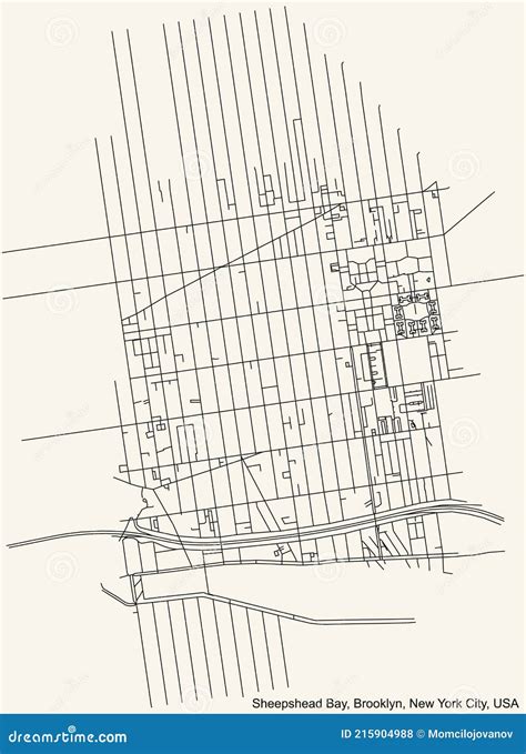 Street Roads Map Of The Sheepshead Bay Neighborhood Of The Brooklyn