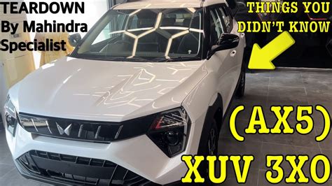 Mahindra Xuv 3xo Ax5 Features Specs Engine Average Mileage Rates On Road Price Youtube